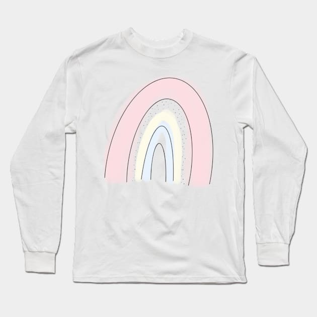 pastel trendy rainbow logo Long Sleeve T-Shirt by cnaukam